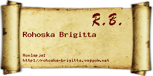 Rohoska Brigitta névjegykártya